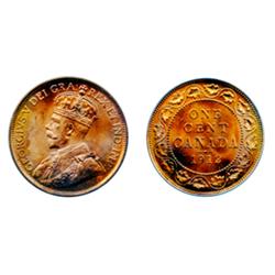 1912.  PCGS graded Mint State-65. Red.  Blazing red luster, with just a very minor hint of deeper re