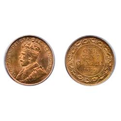 1919.  ICCS Mint State-65. Red.  Also, PCGS graded Mint State-65. Red-Brown.  80% red luster.