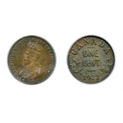 1922.  PCGS graded AU-58.  Lustrous Brown.