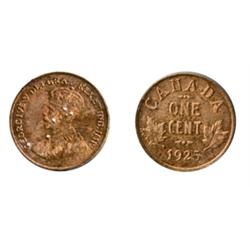 1925.  ICCS Mint State-63. Red-Brown.  50% deep red luster.  A very attractive Gem example of one of