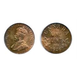 1926.  PCGS graded Mint State-65. Red-Brown.  50% red luster.