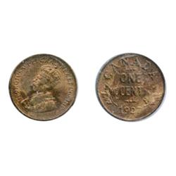 1927.  ICCS Mint State-63. Red-Brown.  40% red luster remaining.