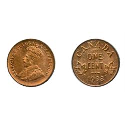 1933.  ICCS Mint State-65. Red.  85% red luster.