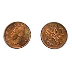 1942.  ICCS Mint State-64. Red.  70% red luster.