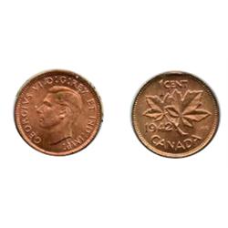 1942.  ICCS Mint State-64. Red.  90% red luster.