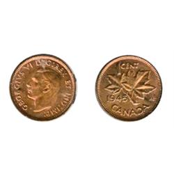 1945.  ICCS Mint State-64. Red.  70% red luster.