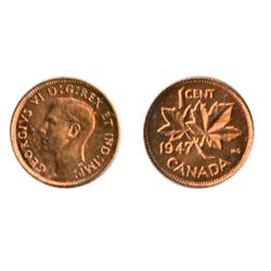 1947.  ICCS Mint State-65. Red.  90% red luster.