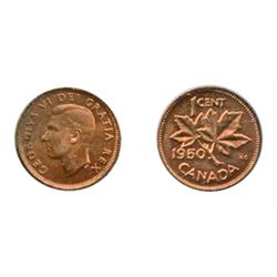 1949. ‘A’ between Denticles.  1950.  Both ICCS Mint State-64. Red.  Both with 70% luster.