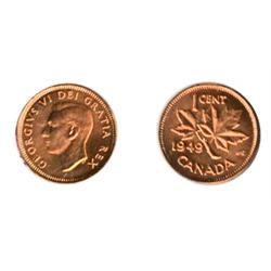 1949. ‘A’ between Denticles.  ICCS Mint State-65. Red.  90% red luster.