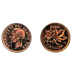 1949. ‘A’ off Denticle.  ICCS SPECIMEN-64. Red. Cameo.  A scarce specimen issue. 