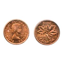 1958.  ICCS Mint State-66. Red.  In the top graded by ICCS.