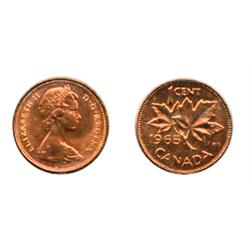 1965. Small Bds., Blunt 5;  1965. Lg. Bds., Blunt 5.  Both ICCS Mint State-66. Red.  Both coins in t