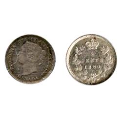 1880-H. Obverse port. #3.  ICCS AU-50.  Brilliant.