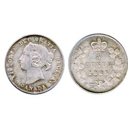 1886. Small 6.  PCGS graded Mint State-66.  Frosty luster with bold design details beneath beautiful