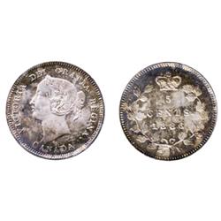 1886. Large 6.  ICCS Mint State-64.  Golden to green scattered shades of toning.