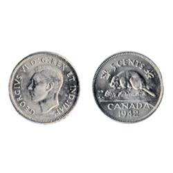 1942. Nickel.  ICCS Mint State-64.