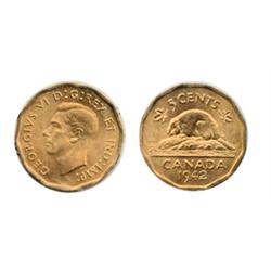 1942. Tombac.  ICCS Mint State-65.  90% luster.