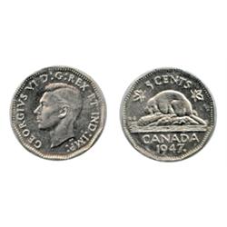 1947. Maple Leaf.  ICCS Mint State-65.  A brilliant gem.