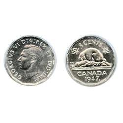 1947. Maple Leaf.  PCGS graded SPECIMEN-65.  Brilliant mirror fields.  A gem.