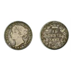 1887.  PCGS graded FINE-15.  Medium heavy toning.