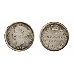 1892. Small 9.  Obverse port. #5.  ICCS Very Fine-30.  Strongly struck.  Lightly toned.