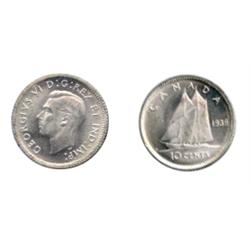 1939.  ICCS Mint State-64.  Re-punched ‘193’ in date on certificate.  Bright and brilliant white.