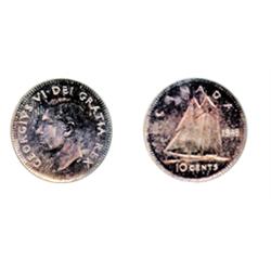 1949.  PCGS graded SPECIMEN-64.  Light to medium heavy purple toning over lustrous deep mirror field