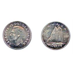 1950.  ICCS Mint State-64.  Light purple toning with multi-hued highlights.  A very choice example.