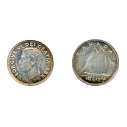 1951.  ICCS Mint State-65.  Light amber and purple toning at the edges.  A very choice gem example.