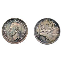 1943.  ICCS Mint State-65.  A strongly struck example, with light to medium heavy rainbow toning.  G