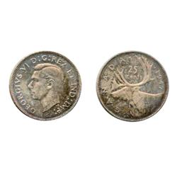 1947.  ICCS Mint State-65.  Medium heavy purple toning, with multi-hued highlights.  A gem.