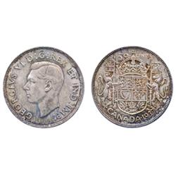 1937.  ICCS Mint State-65.  Medium heavy, multi-hued toning, with purple and amber highlights.  Exce