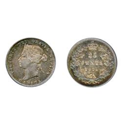 1871. Obverse port. #2.  ICCS Very Fine-30.  Medium heavy toning.