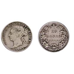 1886. Obverse port. #5.  Long Bough Ends.  Designated a 6/3 variety, (should be a 6/7).  ICCS FINE-1