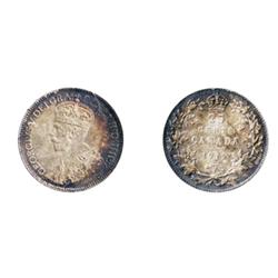 1912.  ICCS Mint State-63.  Brilliant at the centers.  Blue, with rainbow highlights at the edges.