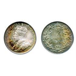 1917.  PCGS graded Mint State-67.  Outstanding golden amber toning with rainbow highlights.  Full un