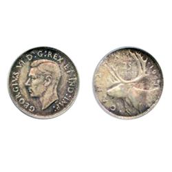 1943.  ICG graded Mint State-65.  Medium heavy toning.  Attractive.