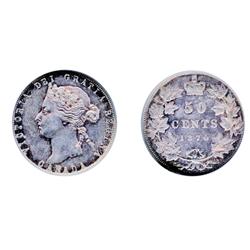 1870, L.C.W.  NGC graded AU-55.  A strongly struck example with lustrous surfaces.  Attractive, ligh