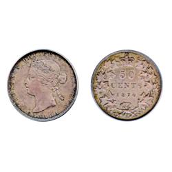 1870, L.C.W.  PCGS graded AU-50.  Medium heavy blue-gray toning.