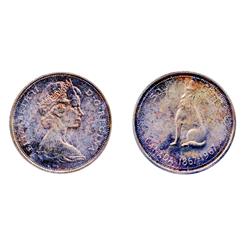 1967.  ICCS Mint State-65.  Medium heavy multi-hued toning.  A highly attractive gem.  Tied ‘Finest’