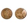 Image 1 : ONE CENT.  1980. Double struck, with a partial, out of collar strike at 9:00 o’clock, resulting in a