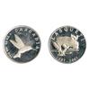 Laqueti Mint. 1997/2007. Obv: LASQUETI/1997/2007. Frog. Rev: CASCADIA. ½ oz. .999 Fine. Hummingbird.