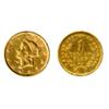 Image 1 : $1.00 GOLD.  1849. Open wreath. Mounted at 12:00 o’clock. (mount removed). VF.