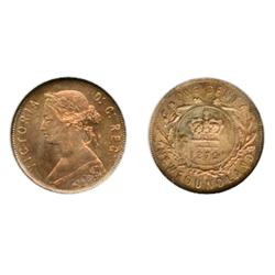 1872-H.  ANACS graded Mint State-65. Red-Brown.  The reverse is strongly struck and the fields are r