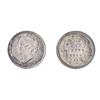Image 1 : FIVE CENTS.  1864. Small 6.  ICCS Mint State-64.  Pleasing gray-purple toning, evenly distributed on