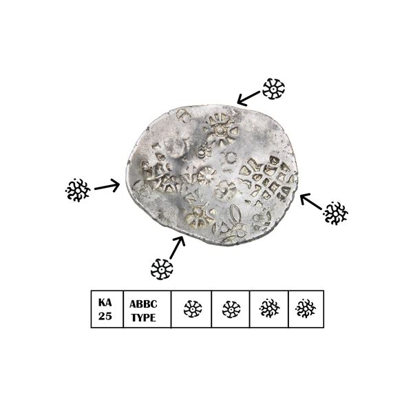 Kashi Janapada (c. 450–400 BC), Silver Heavy Karshapana, AABC Type, Ramnagar–Bhabu