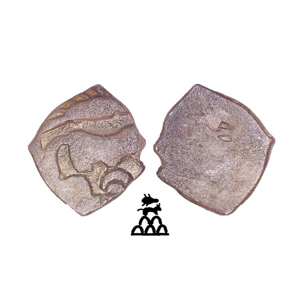Surasena Janapada (c. 400–350 BC), Mathura Region, Silver 1/8 Karshapana (Mashaka), Lion an