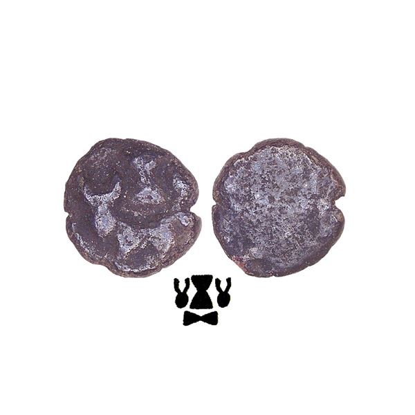 Magadha Janapada, Nanda Dynasty (c. 345–321 BC), Silver Ardha Masaka, Damaru and Taurine Ty