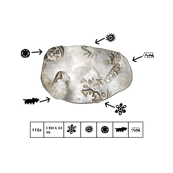 Magadha Janapada, Ajatashatru (c. 492–460 BC), Silver Karshapana, Series I Type