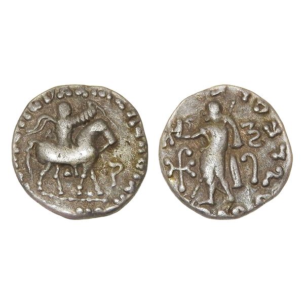 Indo-Scythians, Azes I (c. 58–12 BC), Silver Drachm